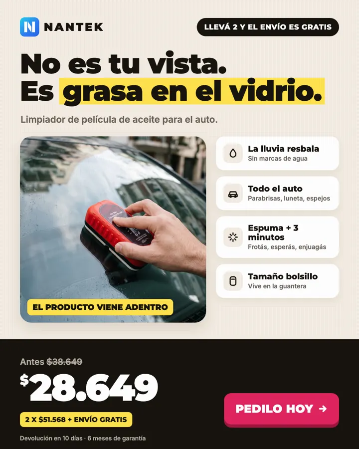 Flyer de anuncio de un limpia parabrisas